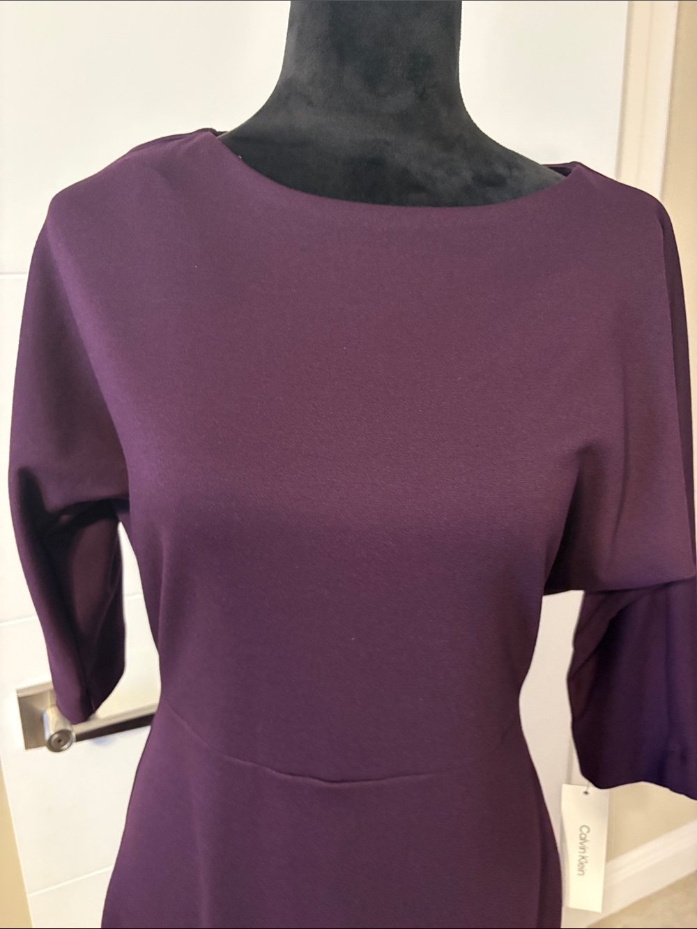 Calvin Klein Plum Boat-Neck Midi Dress - Picture 3 of 5